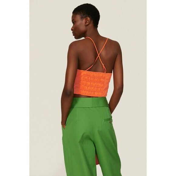 Tanya Taylor Cecil Crop Top in Orange Womens Sleeveless Tank - Picture 10 of 13
